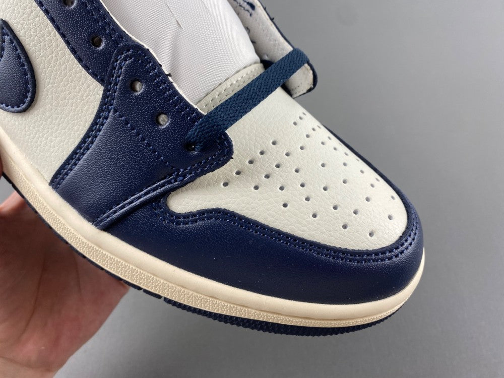 Low Top Sneakers, Beige Blue Colorway, Lace Up Design, Casual Gift for Sneaker Fans