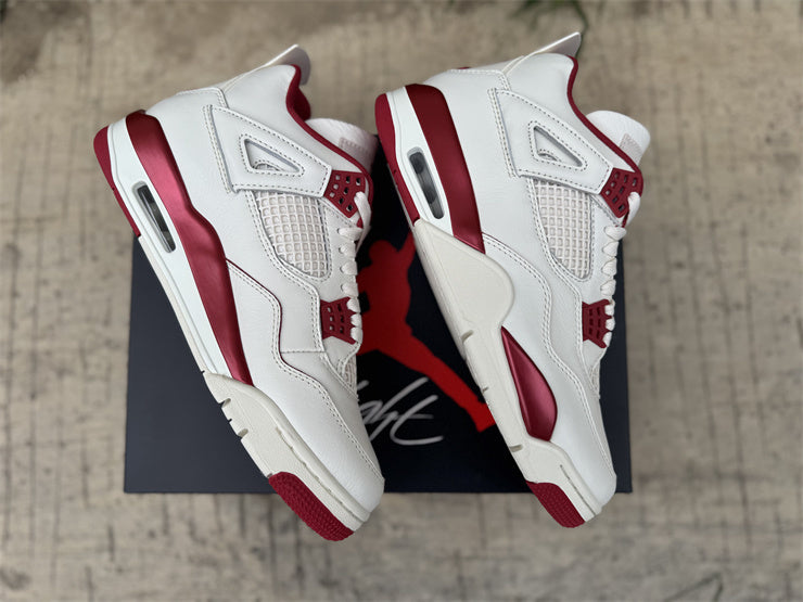 Mid Top Sneakers, White Red Colorway, Lace Up Design, Casual Gift for Sneaker Fans