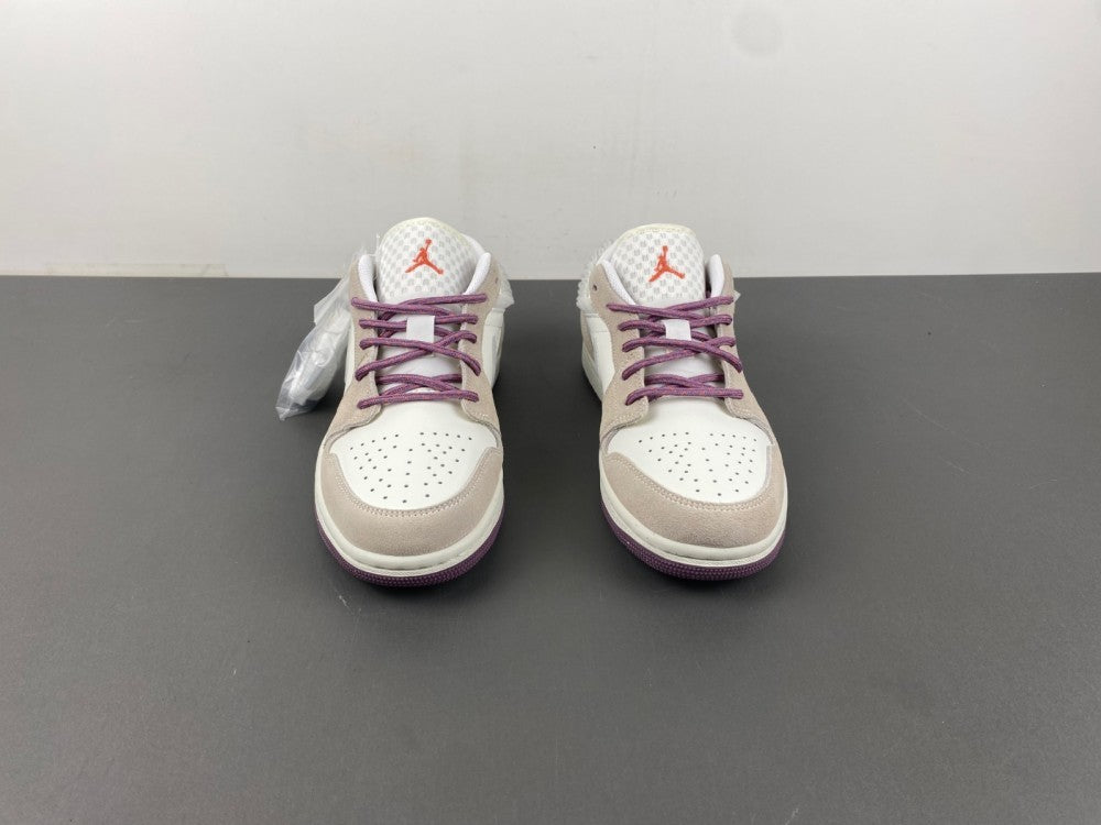 Low Top Sneakers, Purple Gray Colorway, Lace Up Design, Casual Gift for Sneaker Fans