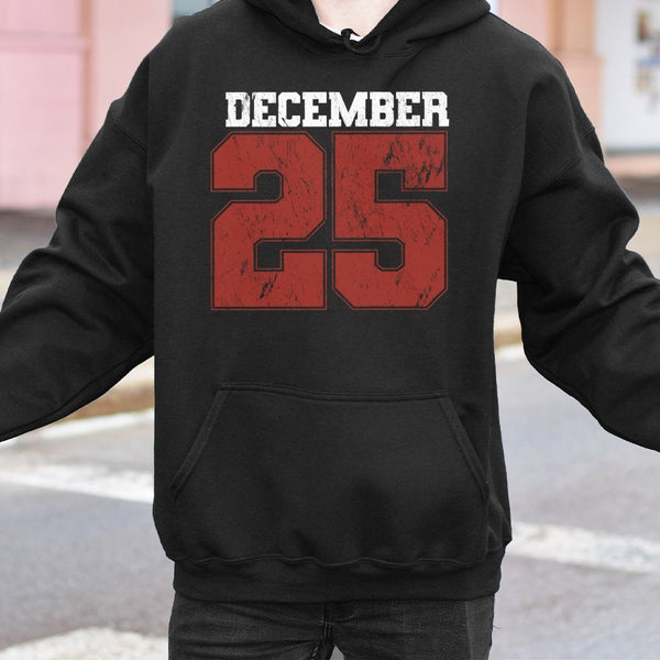 Vintage Distressed Christmas Sweatshirt, December 25 Christmas Hoodie, Retro Red Text Christmas Hoodie, Holiday Xmas Pullover
