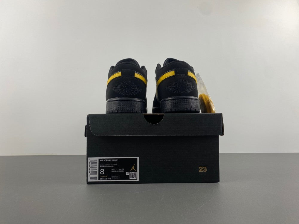 Low Top Sneakers, Black Yellow Colorway, Lace Up Design, Casual Gift for Sneaker Fans