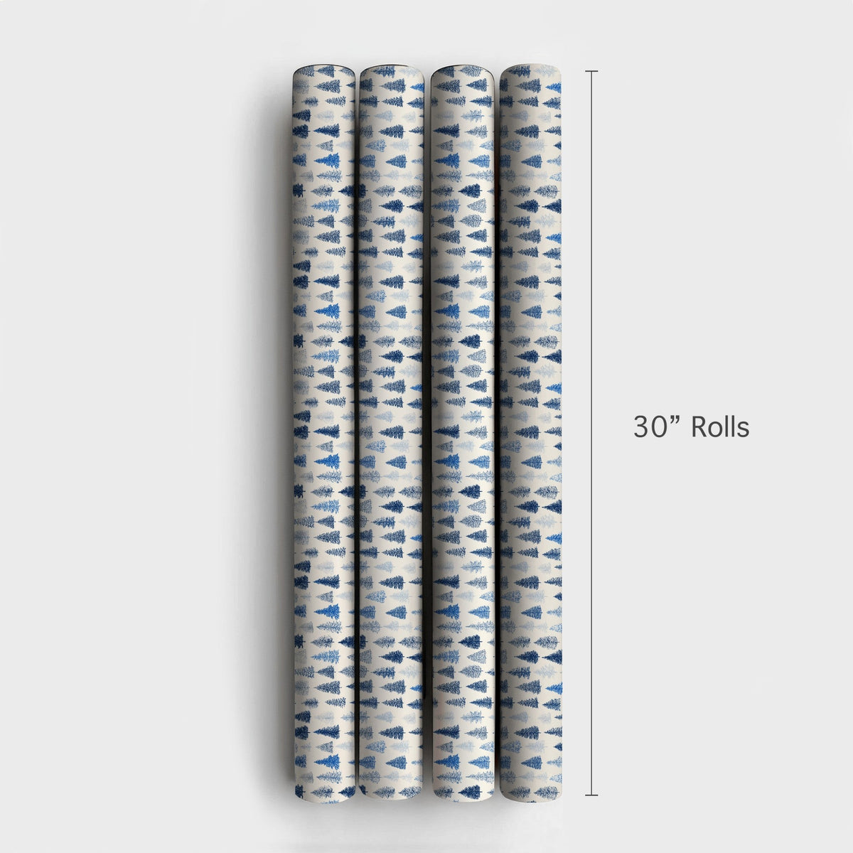 Winter Forest Holiday Gift Wrap, Blue Pine Tree Wrapping Paper, Woodland Pine Tree Wrapping Paper, Christmas Tree Gift Wrap R
