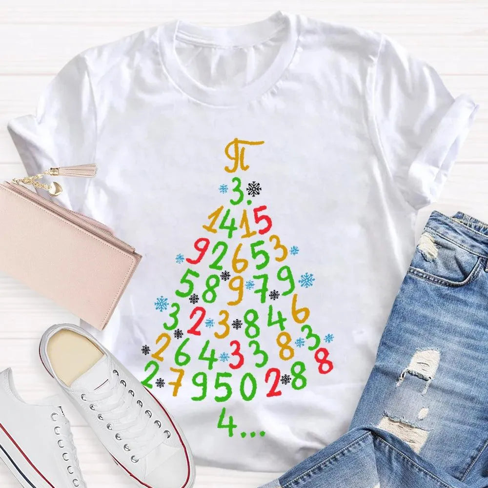 Festive Math Teacher T-Shirt, Christmas Tree Mathematics Shirt, Holiday Math Graphic Tee, Christmas School Shirt, Present for