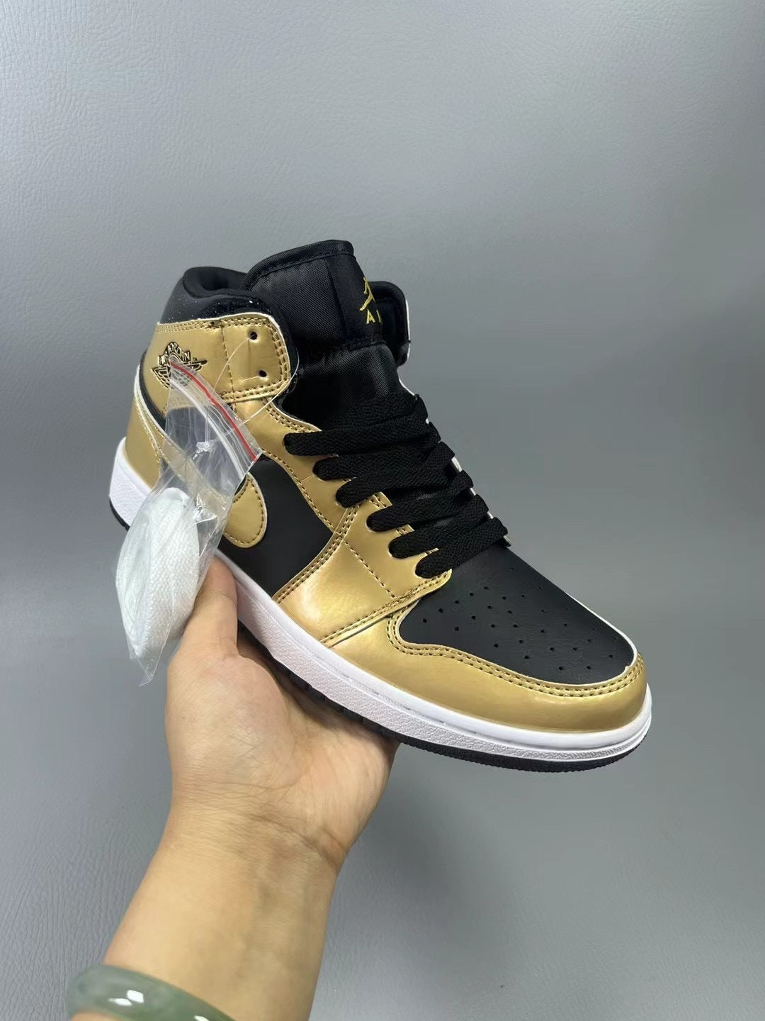High Top Sneakers, Gold Colorway, Lace Up Design, Casual Gift for Sneaker Fans