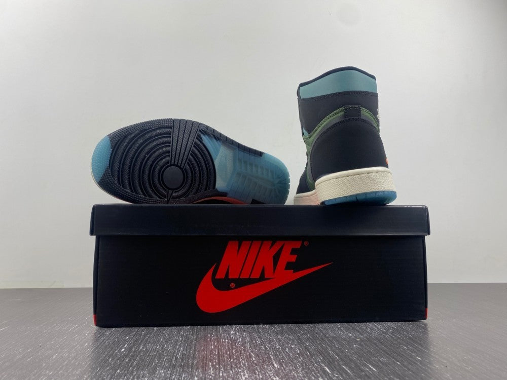 High Top Sneakers, Black Green Colorway, Lace Up Design, Casual Gift for Sneaker Fans