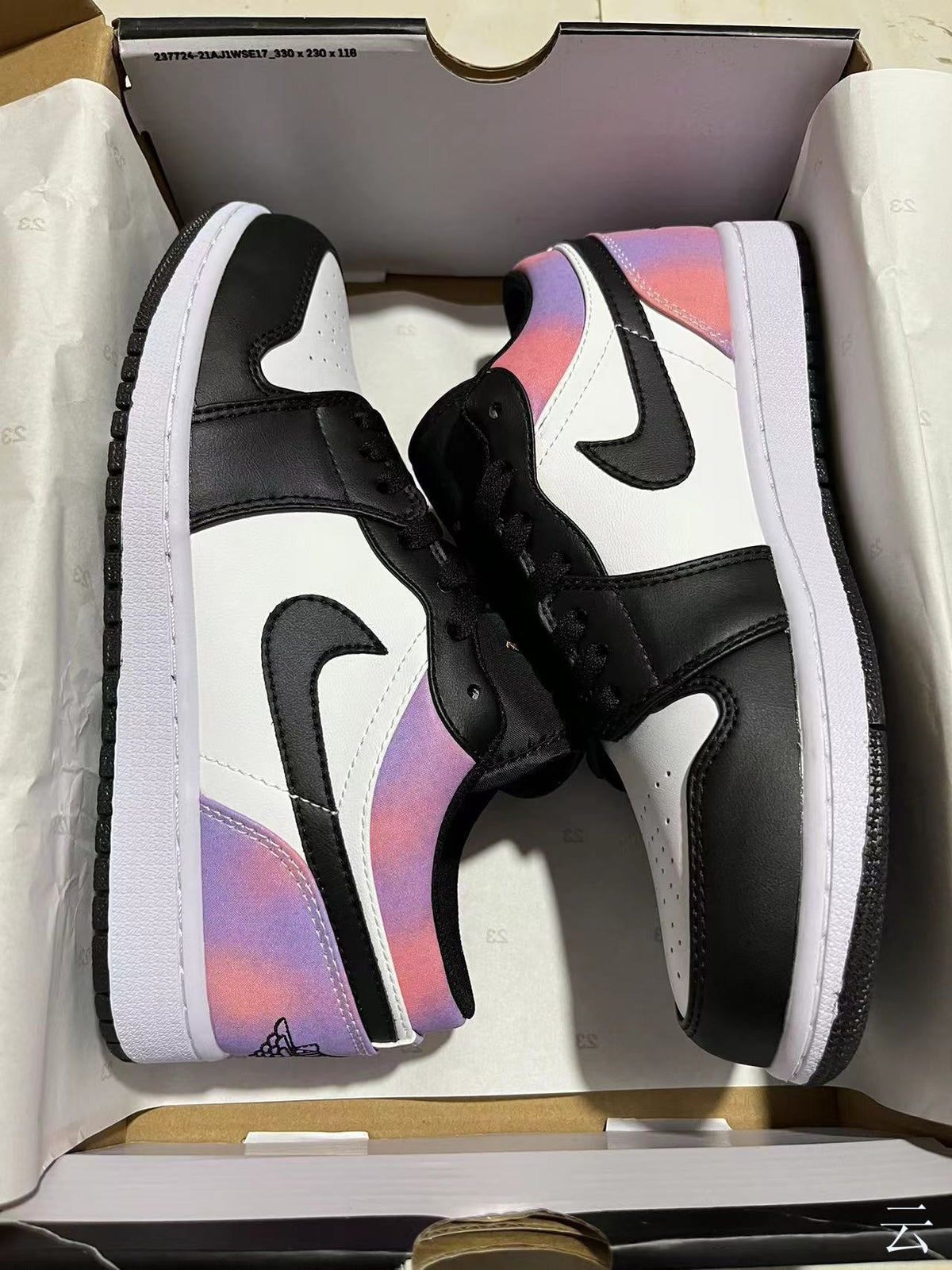 Mid Top Sneakers, White Black Pink Colorway, Lace Up Design, Casual Gift for Sneaker Fans