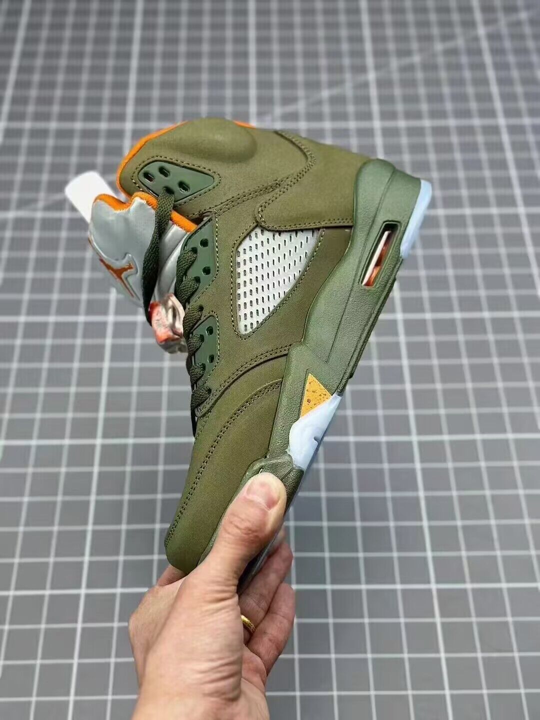 High Top Sneakers, Army Green Colorway, Lace Up Design, Casual Gift for Sneaker Fans