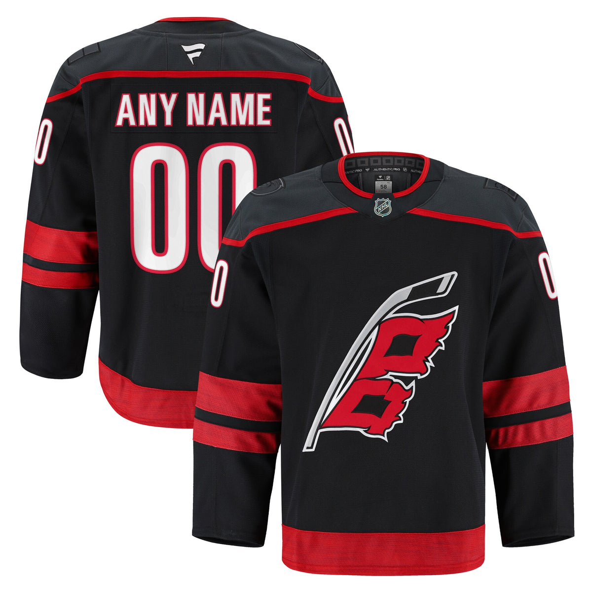 Carolina Hurricanes Fanatics Black Home Authentic Pro Custom Jersey