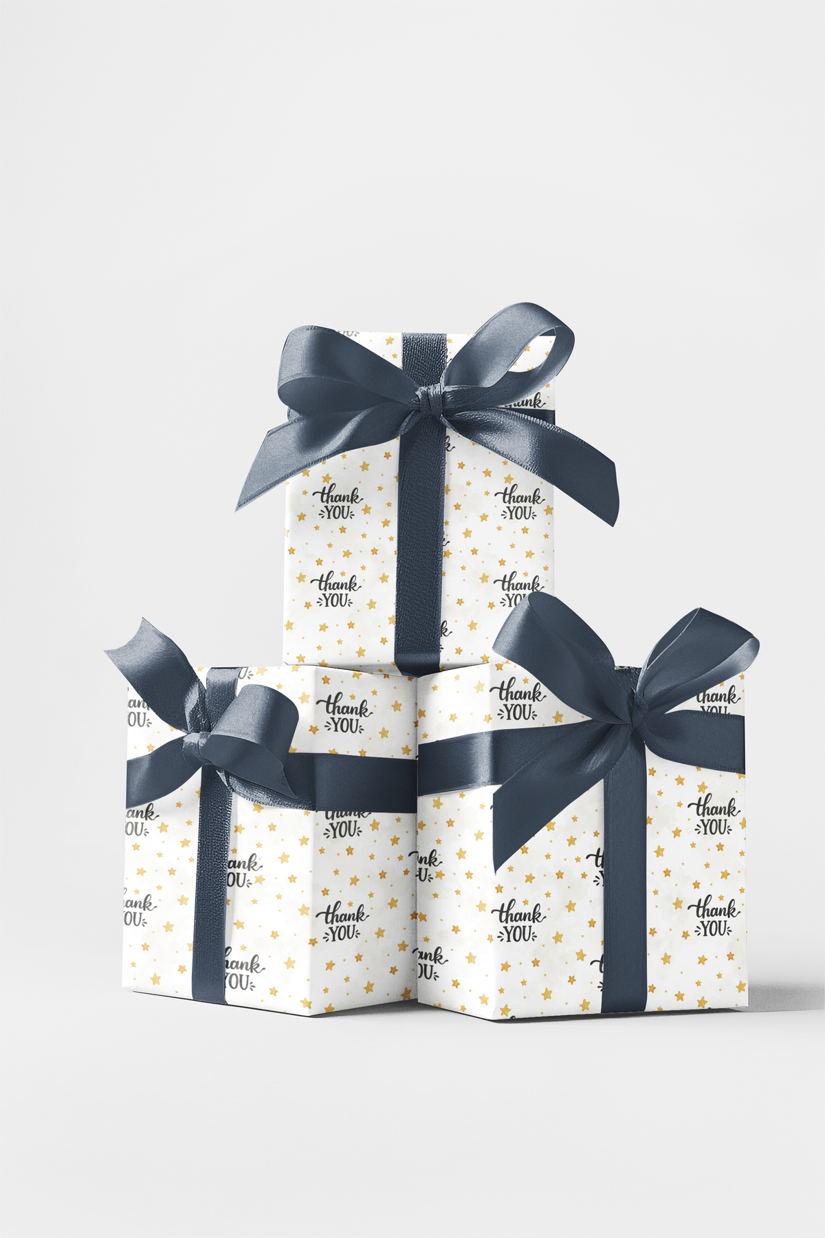 Gold Star Holiday Gift Wrap, Eternal Thanks Wrapping Paper, Elegant Appreciation Wrapping Paper, Christmas Thank You Gift Wra
