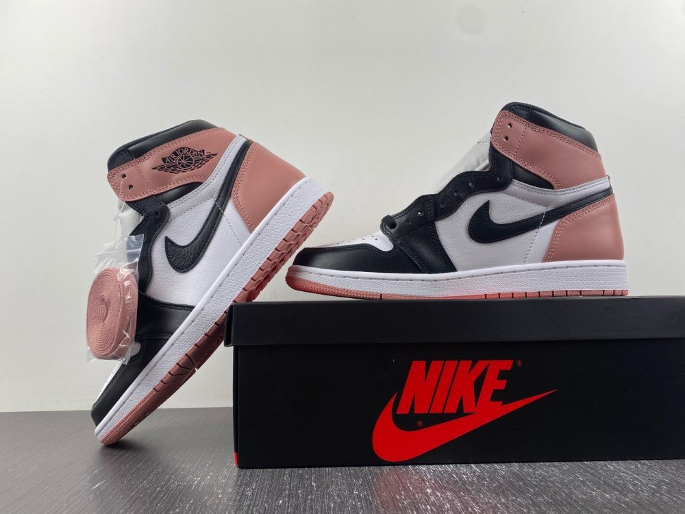 Retro High Top Sneakers, White Black Pink Colorway, Lace Up Design, Casual Gift for Sneaker Fans