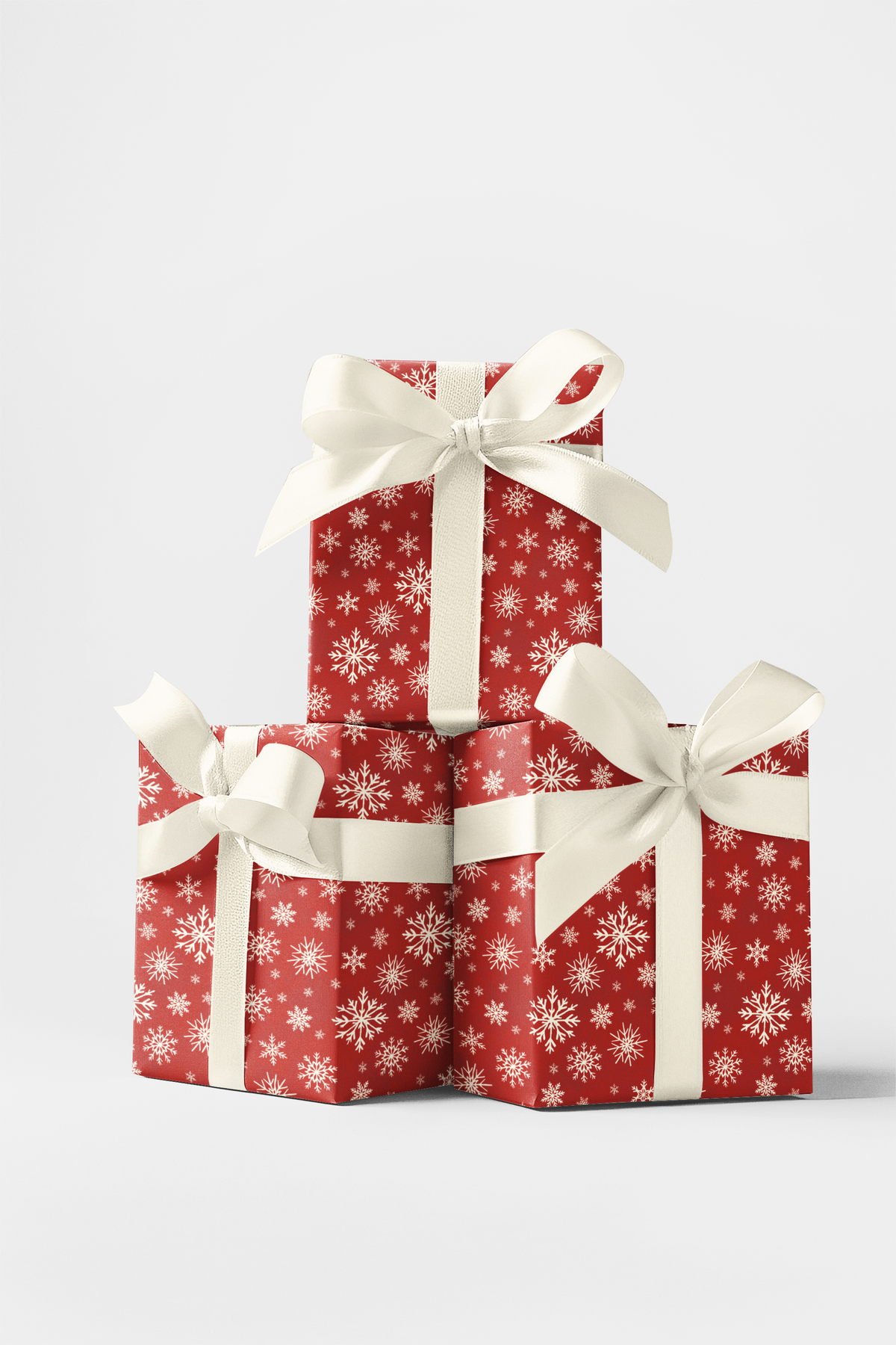 Red and White Holiday Gift Wrap, Candy Cane Snowflake Wrapping Paper, Festive Winter Snow Gift Wrapping Paper, Christmas Pres