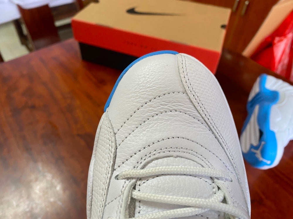High Top Sneakers, White Blue Colorway, Lace Up Design, Casual Gift for Sneaker Fans