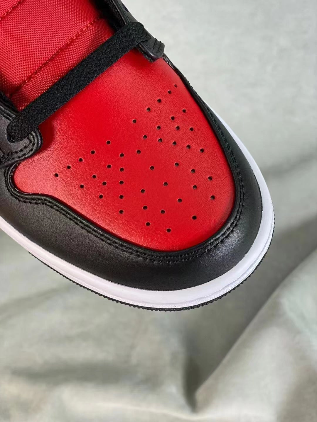 Mid Top Sneakers, White Black Red Colorway, Lace Up Design, Casual Gift for Sneaker Fans
