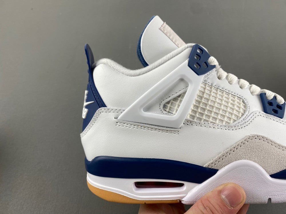 Low Top Sneakers, Blue White Gray Navy Colorway, Leather Footwear, Lace Up Design, Casual Gift for Sneaker Fans