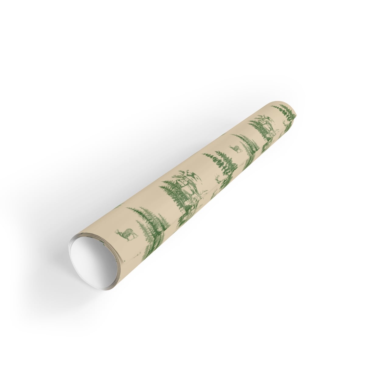Pine Tree Forest Nature Gift Wrap Roll, Rustic Woodland Deer Wrapping Paper, Cabin Christmas Wrapping Paper, Holiday Present 