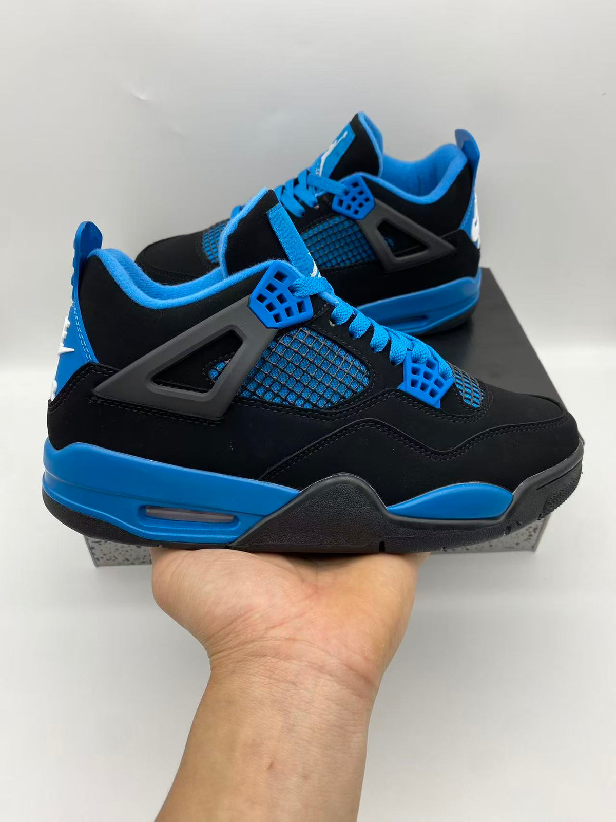 Mid Top Sneakers, Blue Colorway, Lace Up Design, Casual Gift for Sneaker Fans