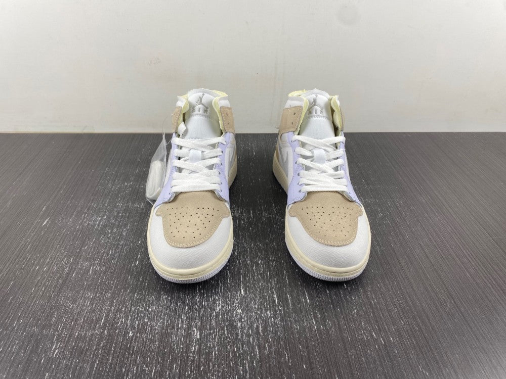 Mid Top Sneakers, White Gray Colorway, Lace Up Design, Casual Gift for Sneaker Fans