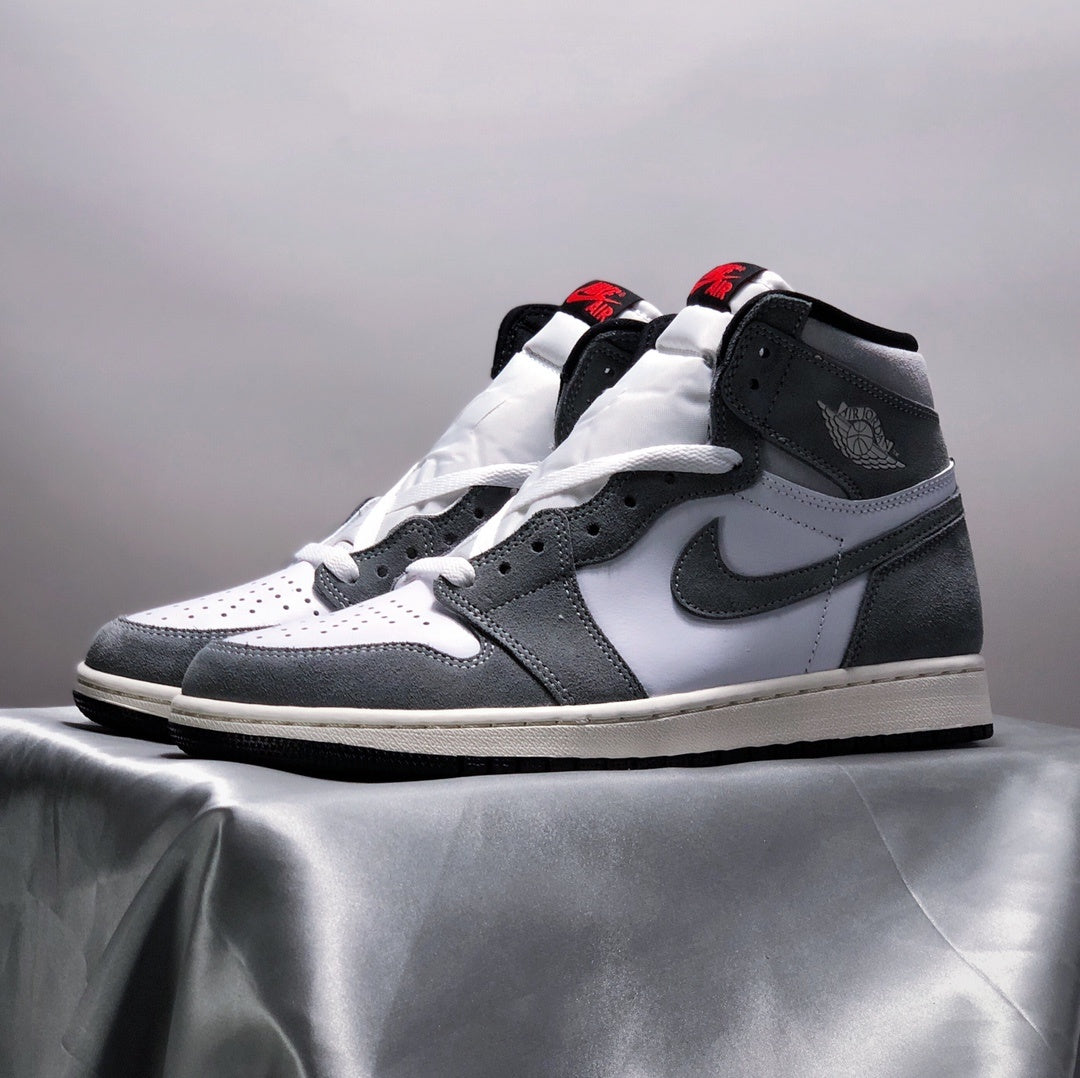 High Top Sneakers, Gray Black Colorway, Leather Footwear, Lace Up Design, Casual Gift for Sneaker Fans