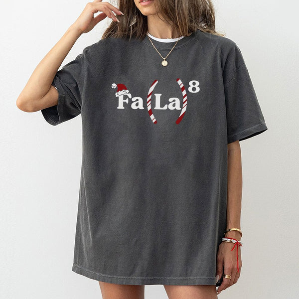 Fa La La 8th Power Equation Shirt, Math Teacher Christmas T-Shirt, STEM Holiday Graphic Tee, Humorous Math Equation T-Shirt, 