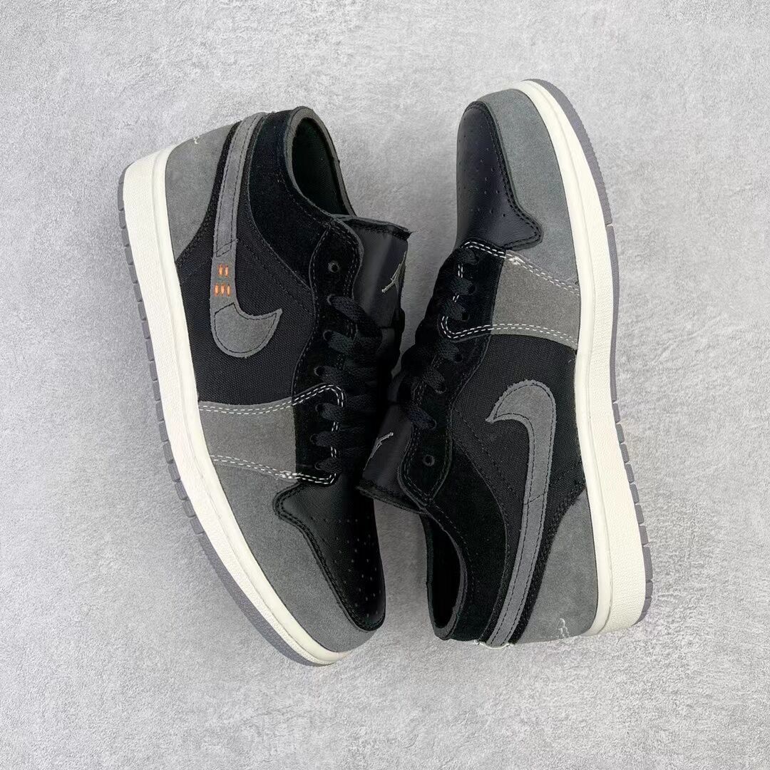 Low Top Sneakers, Black Gray Colorway, Lace Up Design, Casual Gift for Sneaker Fans