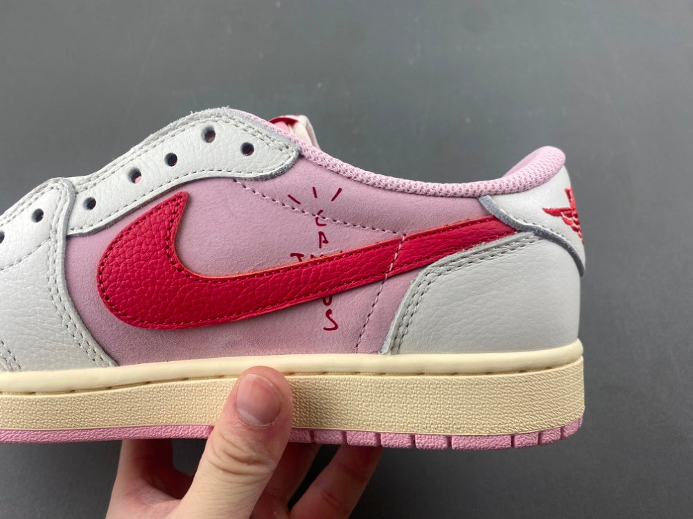 Low Top Sneakers, White Pink Colorway, Reverse Hook Design, Lace Up Design, Casual Gift for Sneaker Fans