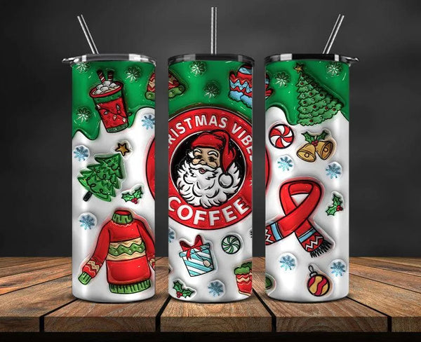 3D Santa Coffee Sweater Holiday Tumbler, Christmas 20oz Tumbler, Insulated Travel Mug, Coffee Lover Xmas Cup, Winter Drinkwar