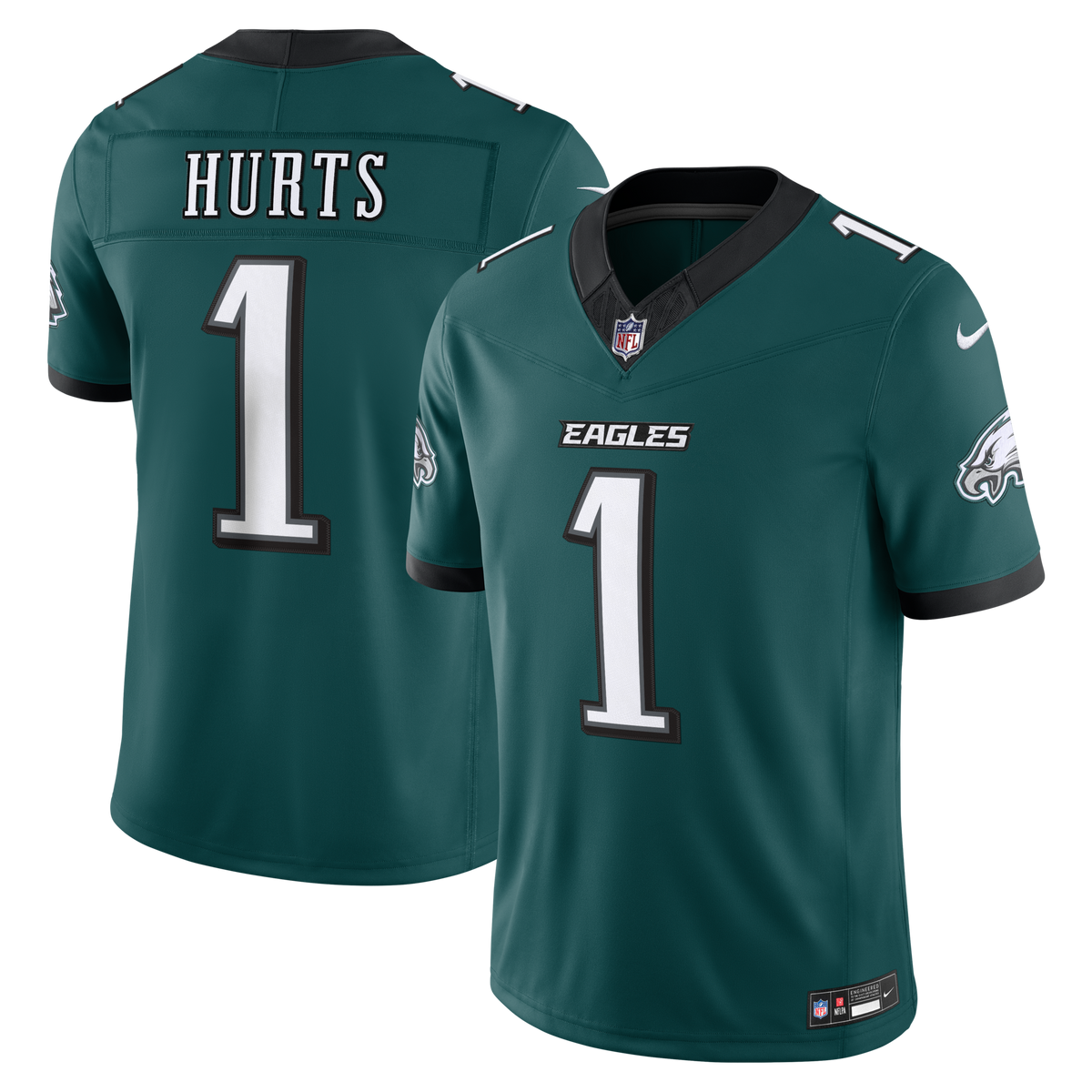 Philadelphia Eagles Jalen Hurts Midnight Green Team Vapor F.U.S.E. Stitched Limited Jersey