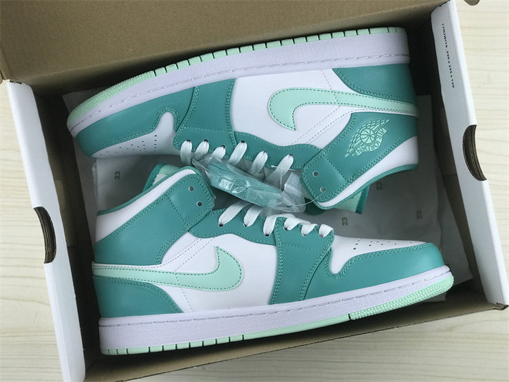 Mid Top Sneakers, Green Colorway, Lace Up Design, Casual Gift for Sneaker Fans
