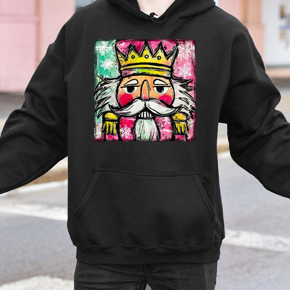 Watercolor Holiday Sweatshirt, Nutcracker Christmas Hoodie, Adorable Festive Xmas Art Hoodie, Nutcracker Ballet Graphic Hoodi