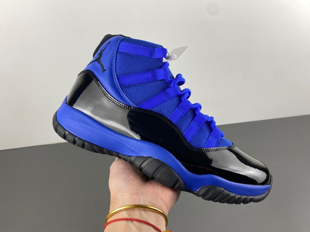 High Top Sneakers, Royal Blue Black Colorway, Leather Footwear, Lace Up Design, Casual Gift for Sneaker Fans