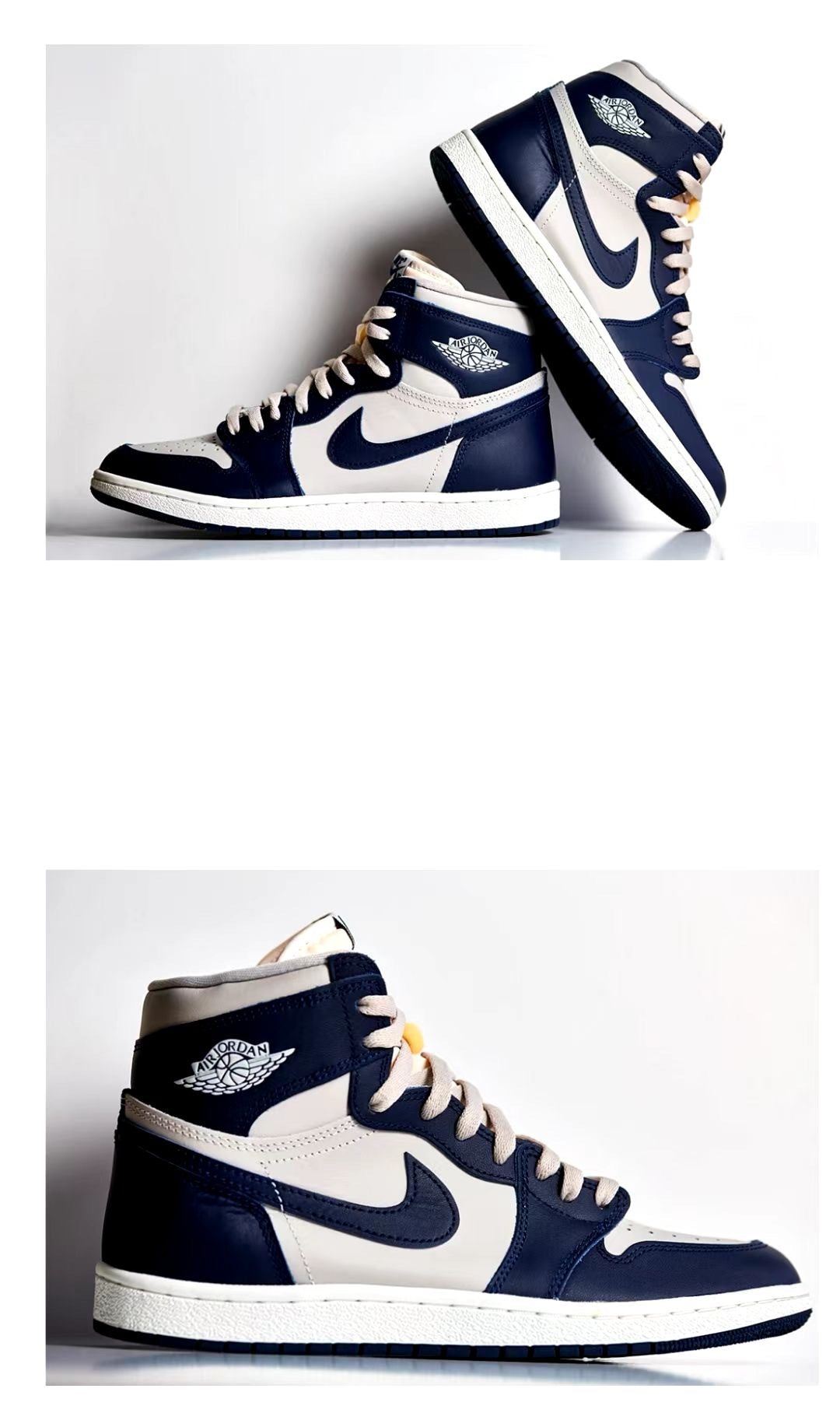 Sneakers, Navy White Colorway, Lace Up Design, Casual Gift for Sneaker Fans