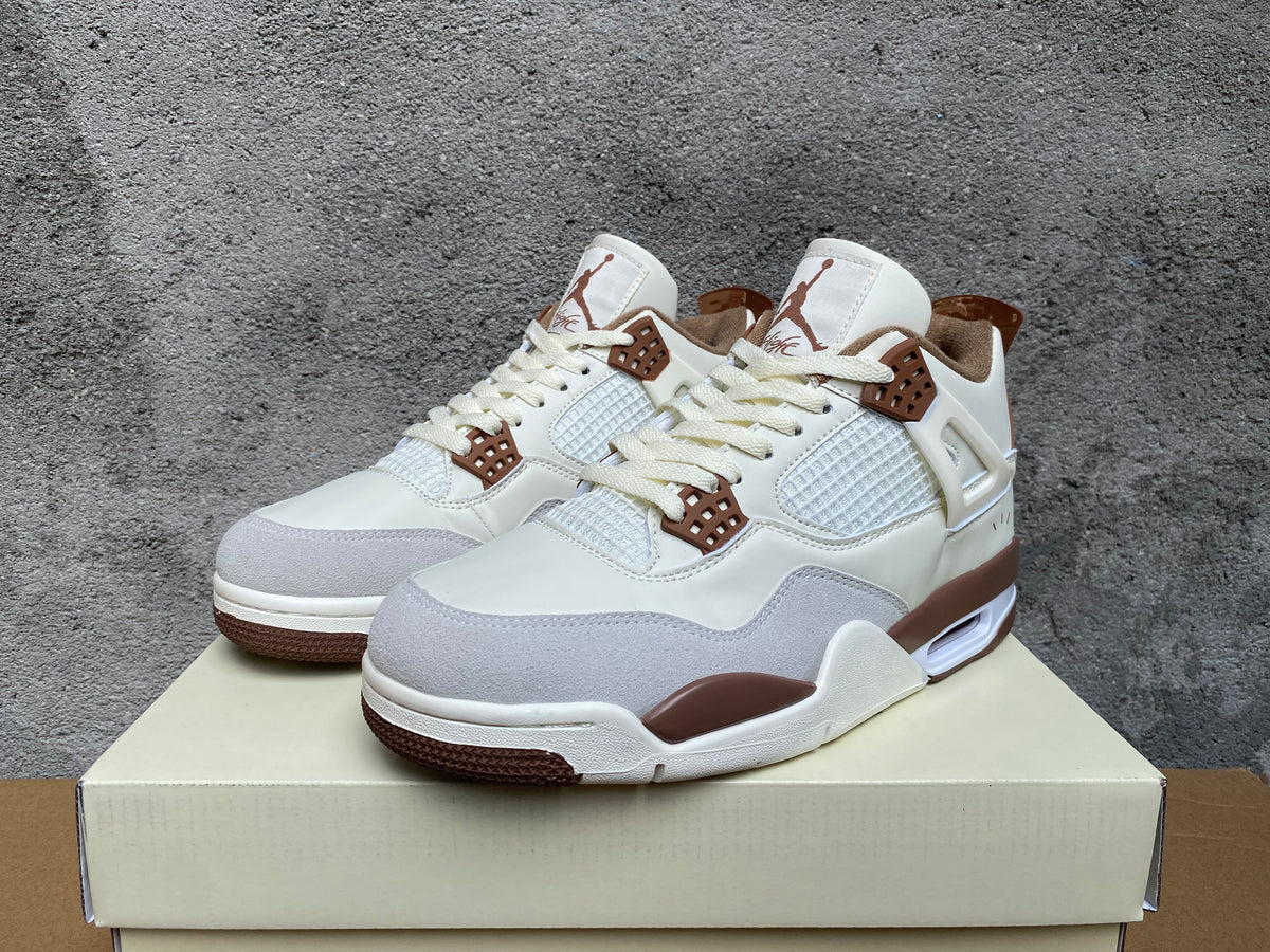 Sneakers, White Brown Colorway, Lace Up Design, Casual Gift for Sneaker Fans