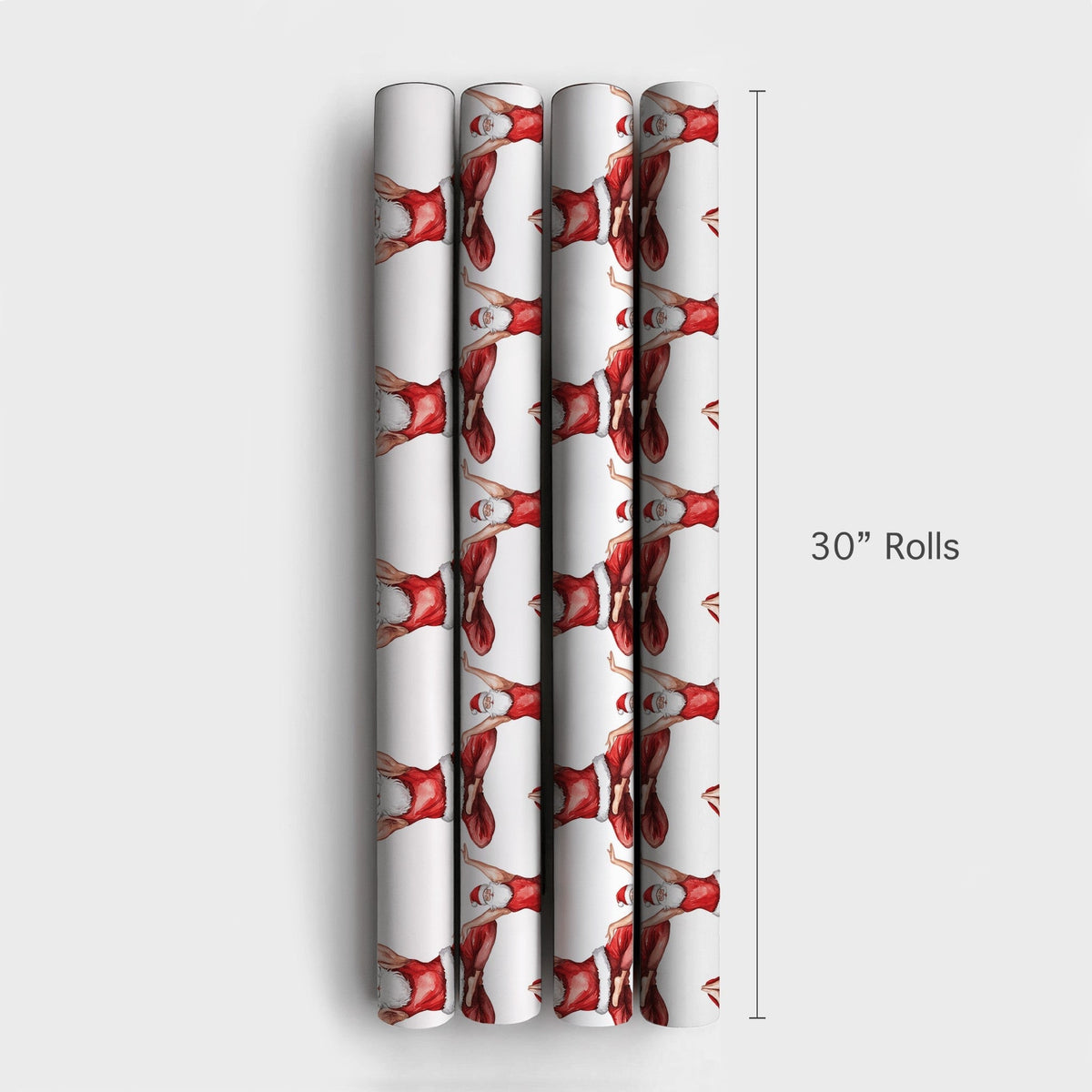 Fit Santa Christmas Wrapping Paper, Muscular Yoga Santa Wrapping Paper, Humorous Holiday Gift Wrap, Yogi Fitness Lover Gift W