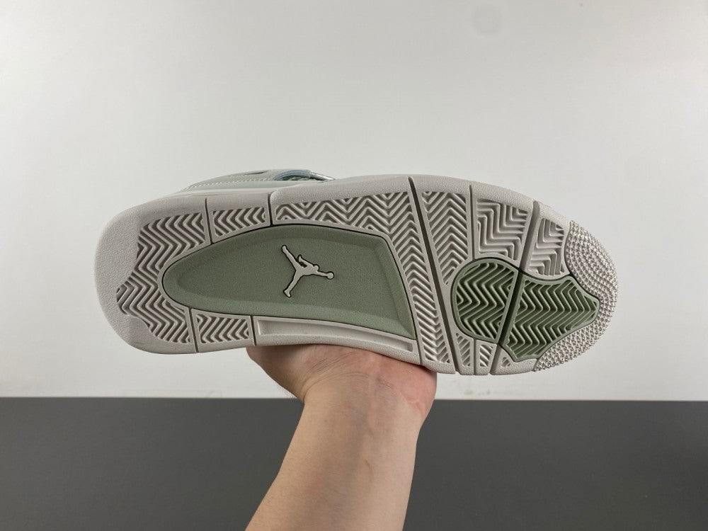 Low Top Sneakers, Green Silver Sail Colorway, Leather Footwear, Lace Up Design, Casual Gift for Sneaker Fans