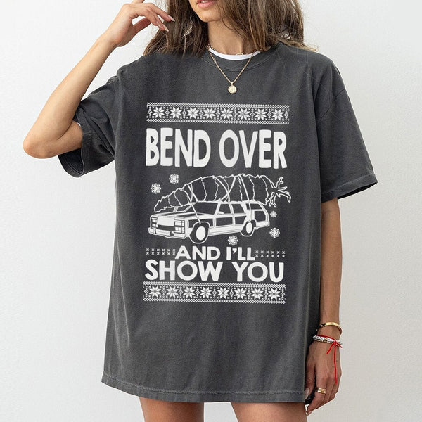 Humorous Holiday Quote Shirt, Retro Station Wagon Christmas T-Shirt, Ugly Christmas Graphic Tee, Vintage Xmas Car T-Shirt, Ho