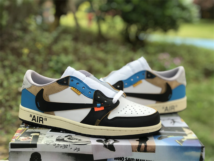 Low Top Sneakers, Blue White Black Colorway, Lace Up Design, Casual Gift for Sneaker Fans