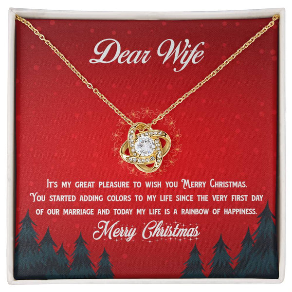 Romantic Love Knot Pendant, Love Knot Necklace for Wife, Gold Knot Necklace, Christmas Jewelry Present for Her, Meaningful An