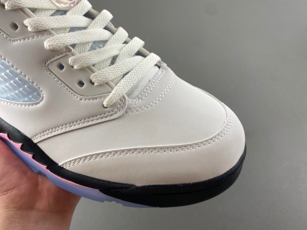 Low Top Sneakers, White Black Pink Colorway, Leather Footwear, Lace Up Design, Casual Gift for Sneaker Fans