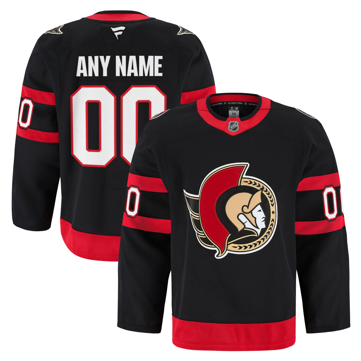 Ottawa Senators Fanatics Black Home Authentic Pro Custom Jersey