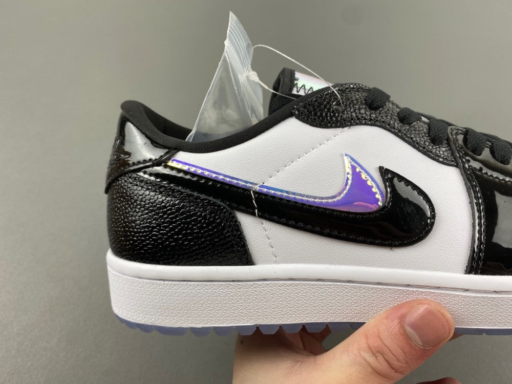 Low Top Golf Shoes, White Black Colorway, Lace Up Design, Casual Gift for Shoe Lovers