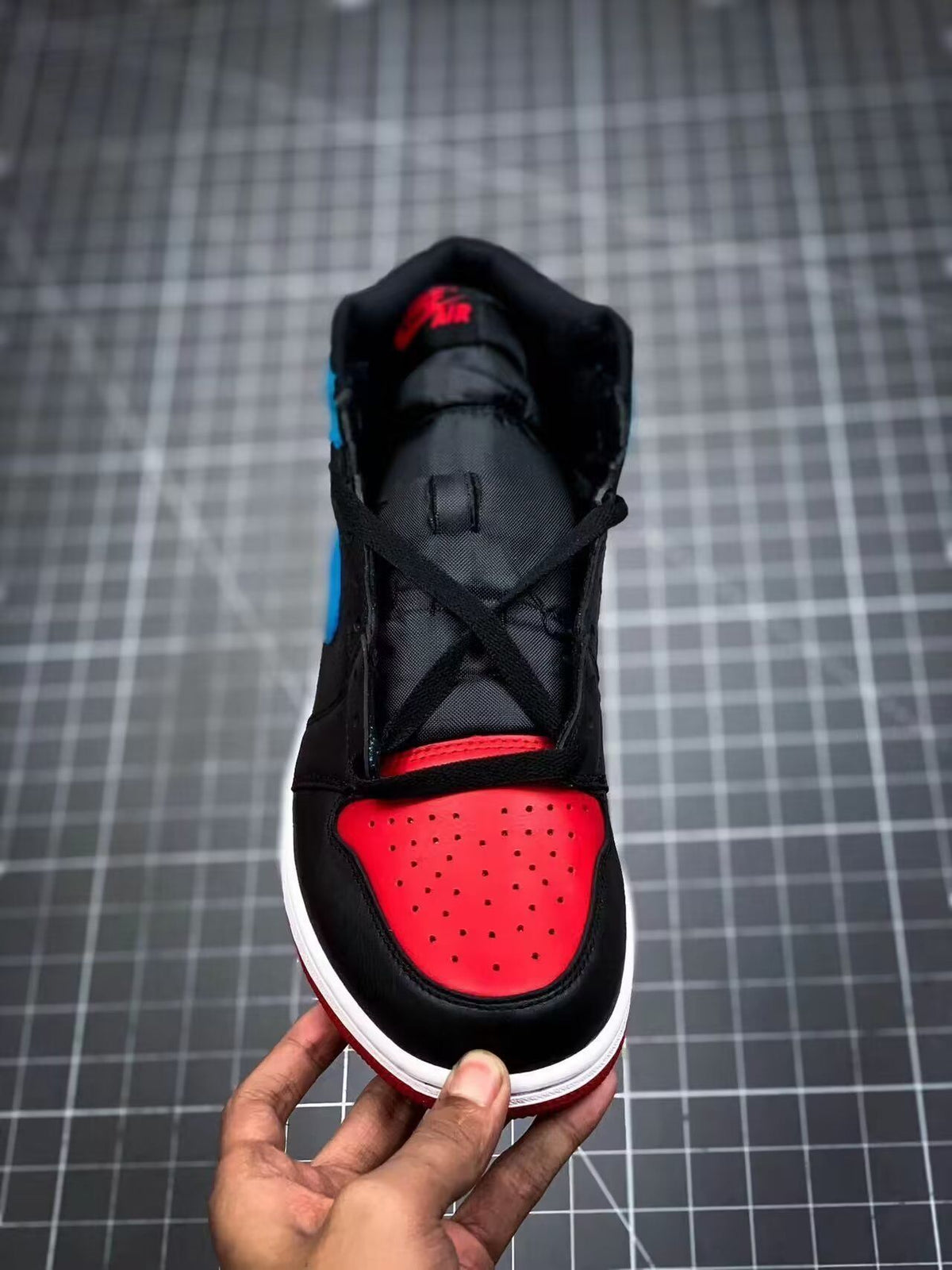 Low Top Sneakers, Blue Black Colorway, Lace Up Design, Casual Gift for Sneaker Fans
