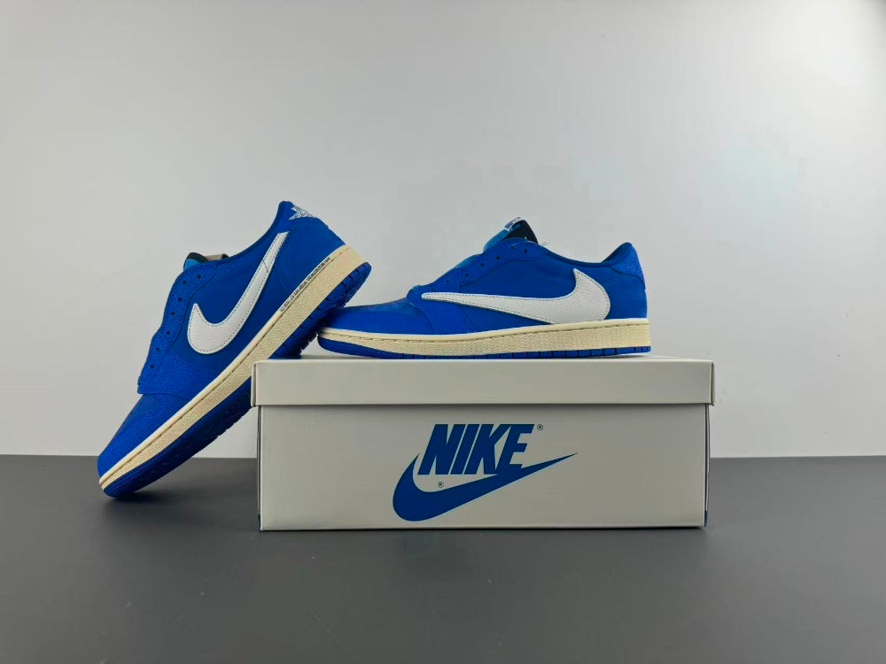 Low Top Sneakers, Blue White Colorway, Lace Up Design, Casual Gift for Sneaker Fans