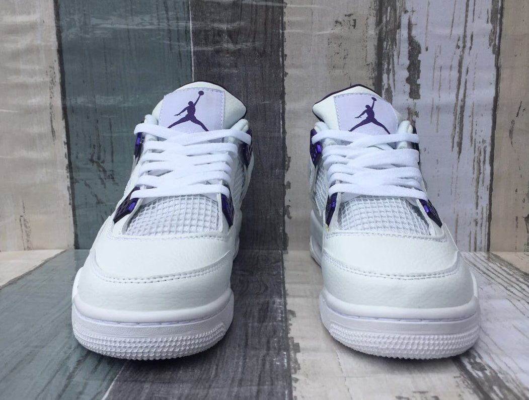 Sneakers, White Purple Colorway, Lace Up Design, Casual Gift for Sneaker Fans
