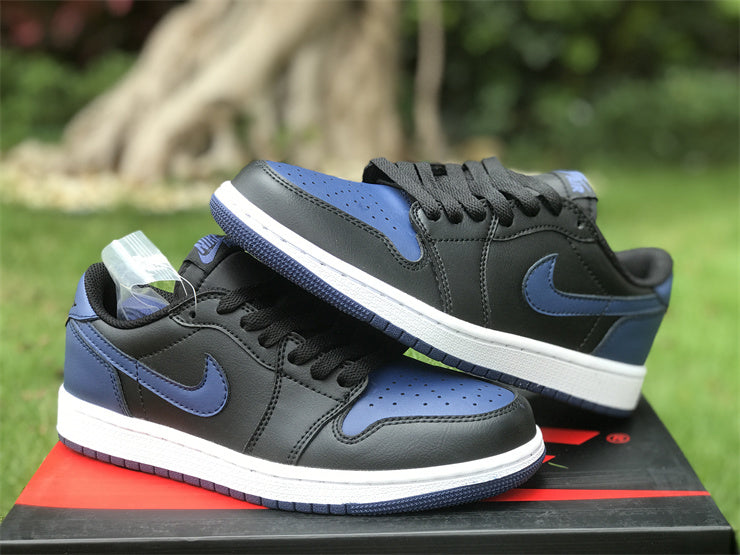 Low Top Sneakers, Blue Black Navy Colorway, Lace Up Design, Casual Gift for Sneaker Fans