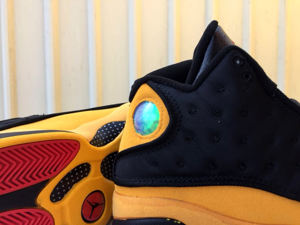 Sneakers, Black Yellow Colorway, Lace Up Design, Casual Gift for Sneaker Fans