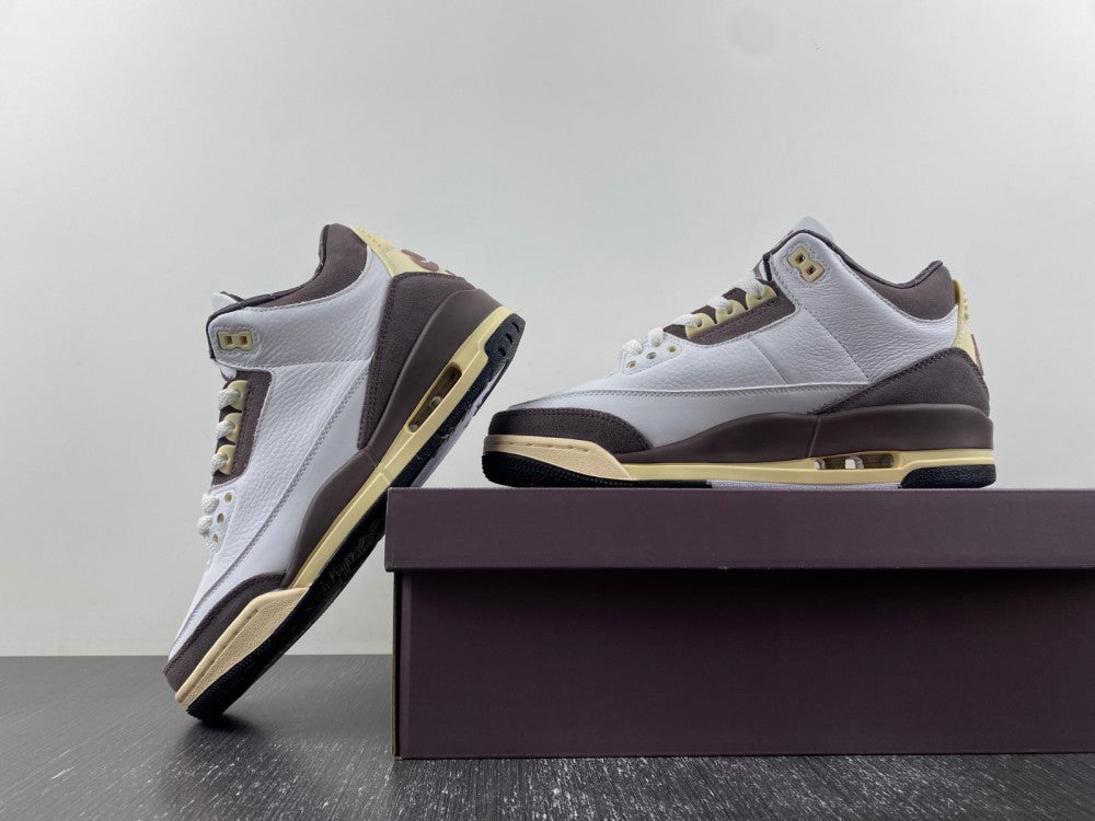 Low Top Sneakers, White Brown Colorway, Lace Up Design, Casual Gift for Sneaker Fans
