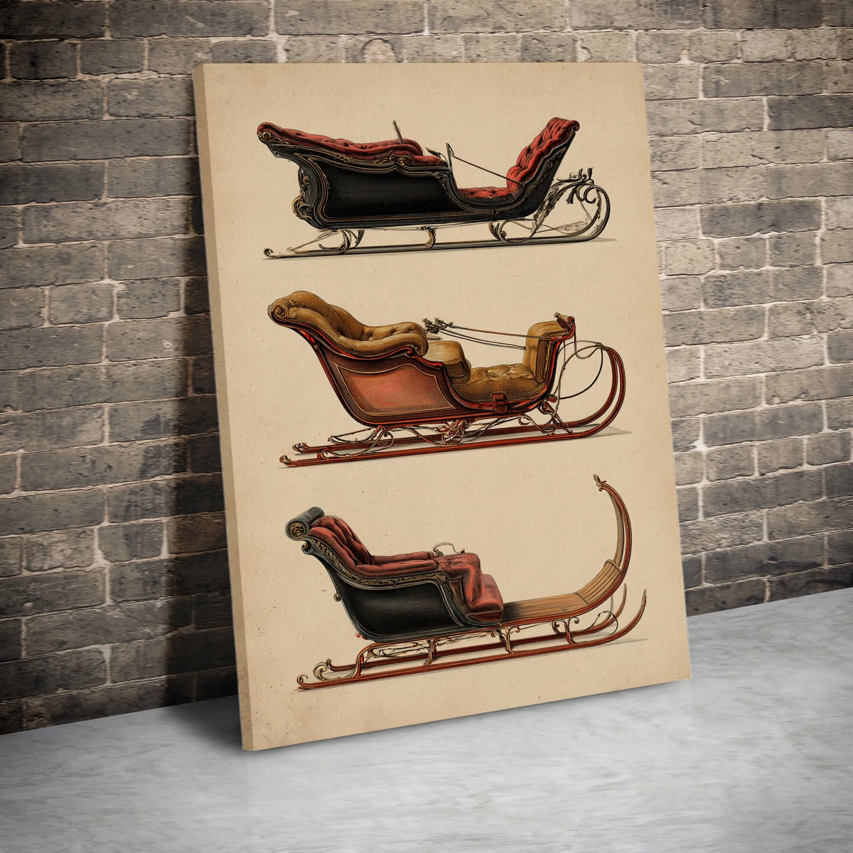 Vintage Holiday Wall Art, Victorian Horse Sleigh Canvas Print, Christmas Sleigh Poster, Winter Landscape Decor, Printable Dig