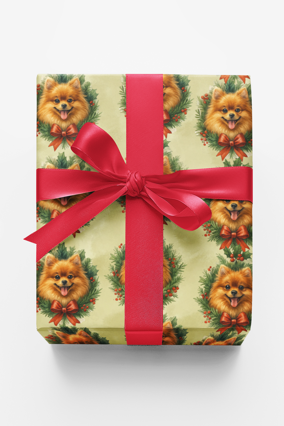 Adorable Holiday Dog Wrapping Paper, Pomeranian Christmas Wrapping Paper, Festive Puppy Present Gift Wrap, Winter Pet Lover G