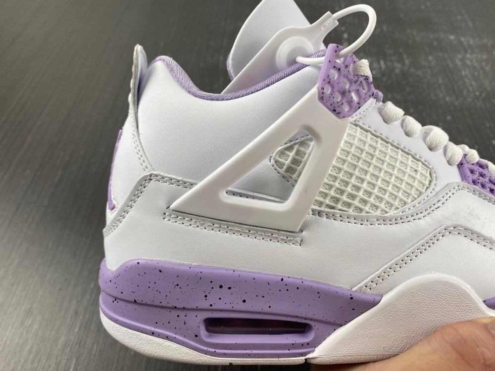 Sneakers, White Purple Colorway, Leather Footwear, Lace Up Design, Casual Gift for Sneaker Fans