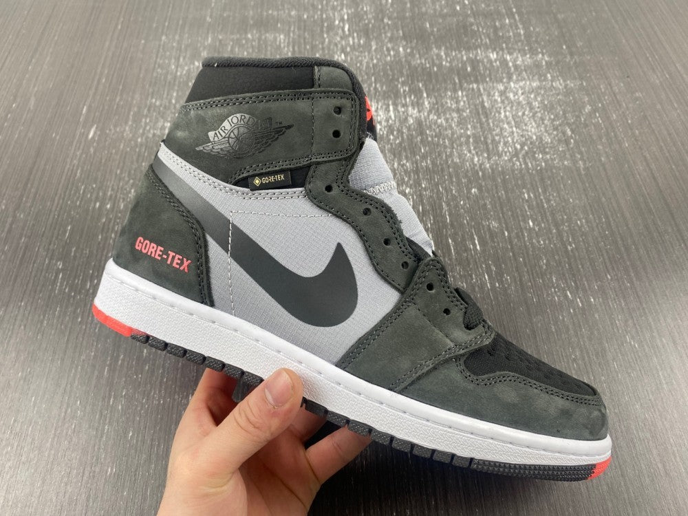 High Top Sneakers, Black Red Gray Colorway, Lace Up Design, Casual Gift for Sneaker Fans